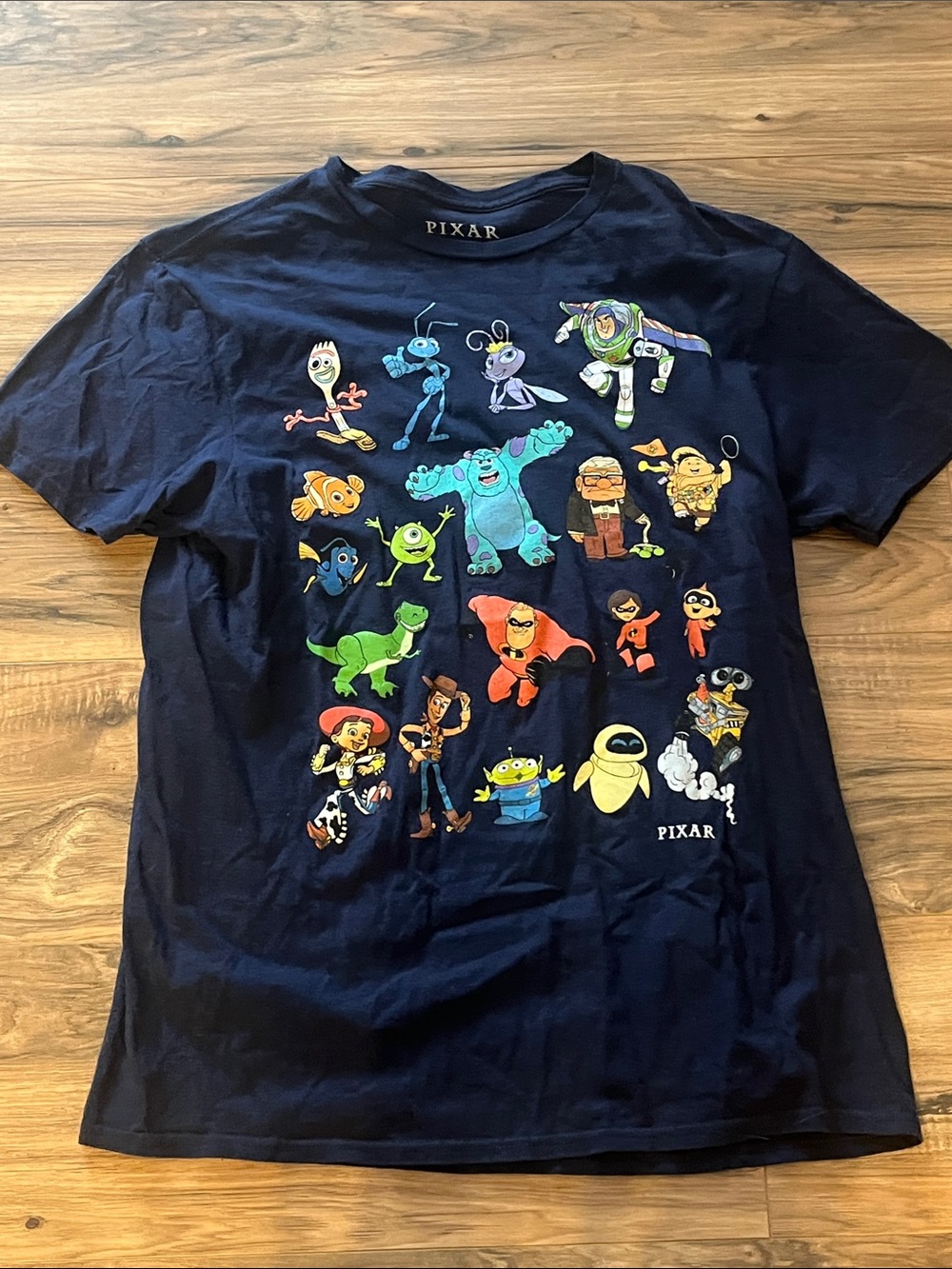 Pixar Character Collage Navy Graphic Tee